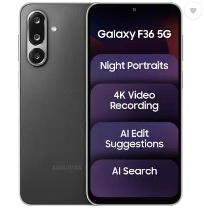 Samsung Galaxy F36 5G, Black (6GB, 128GB)
